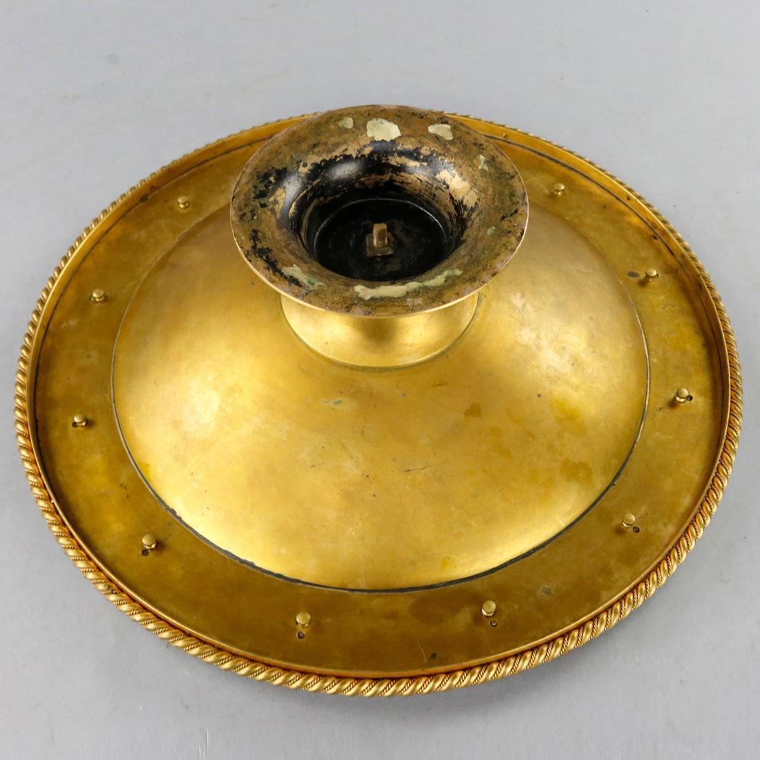 19th Century Antique Egyptian Revival Gilt Bronze Tazza with Agate Scarabs, circa 1870