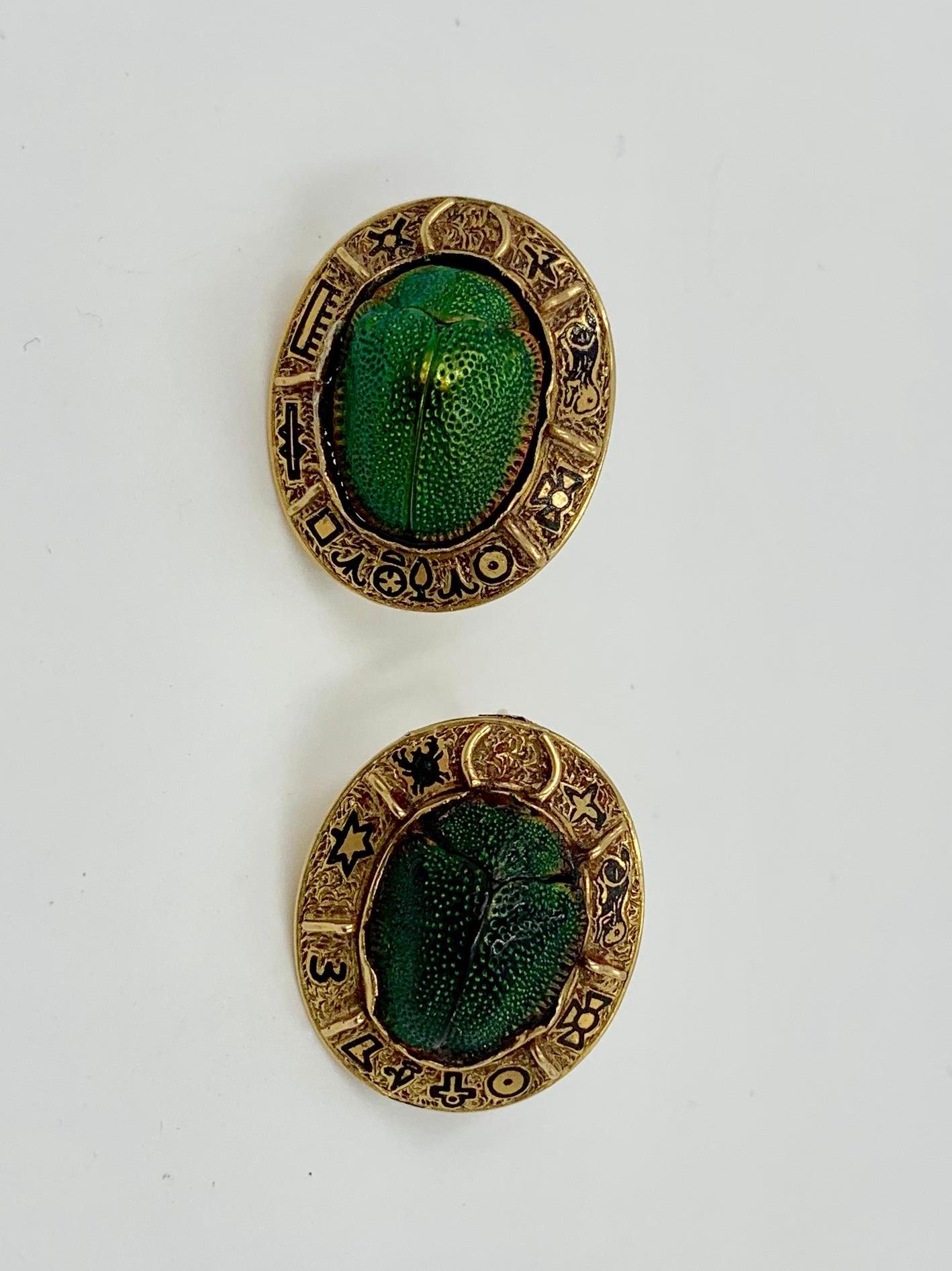vintage scarab earrings