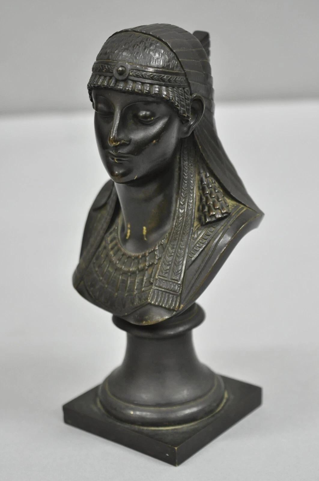Inconnu Buste de Pharaon en bronze de 7