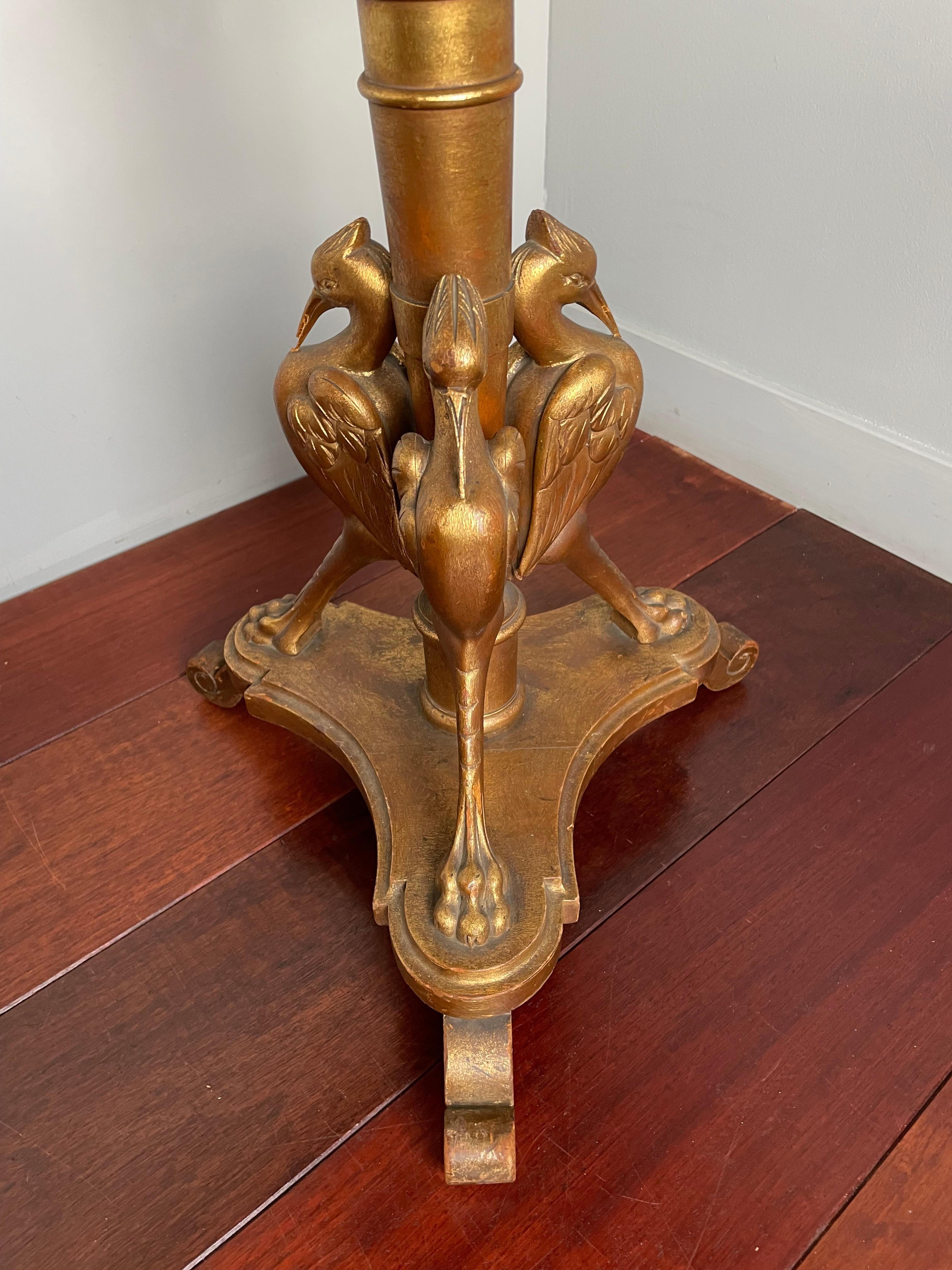 20th Century Antique Egyptian Revival Table with Sacred Ibis Sculptures, Symbol for God Thoth For Sale