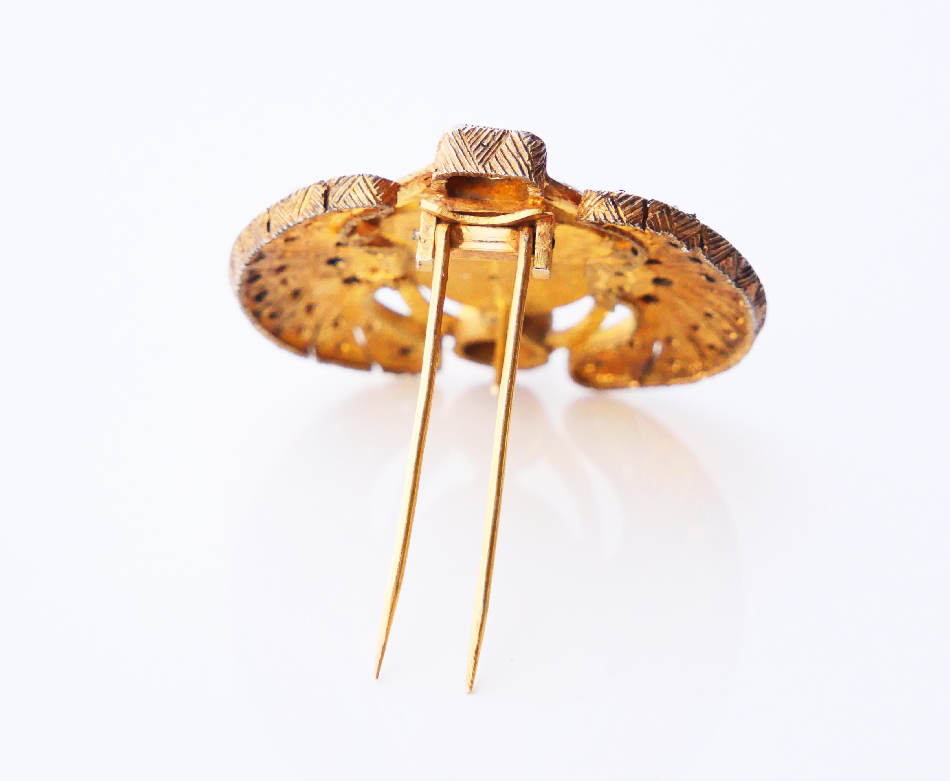 Antique Egyptian Scarab Brooch Ruby Sapphire Diamonds Citrine Garnet Gilt Silver For Sale 3