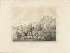Antique Egyptian Women at the Nile Water Scene from Maximilian in Bavaria, 1846
