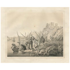 Antique Egyptian Women at the Nile Water Scene from Maximilian in Bavaria, 1846