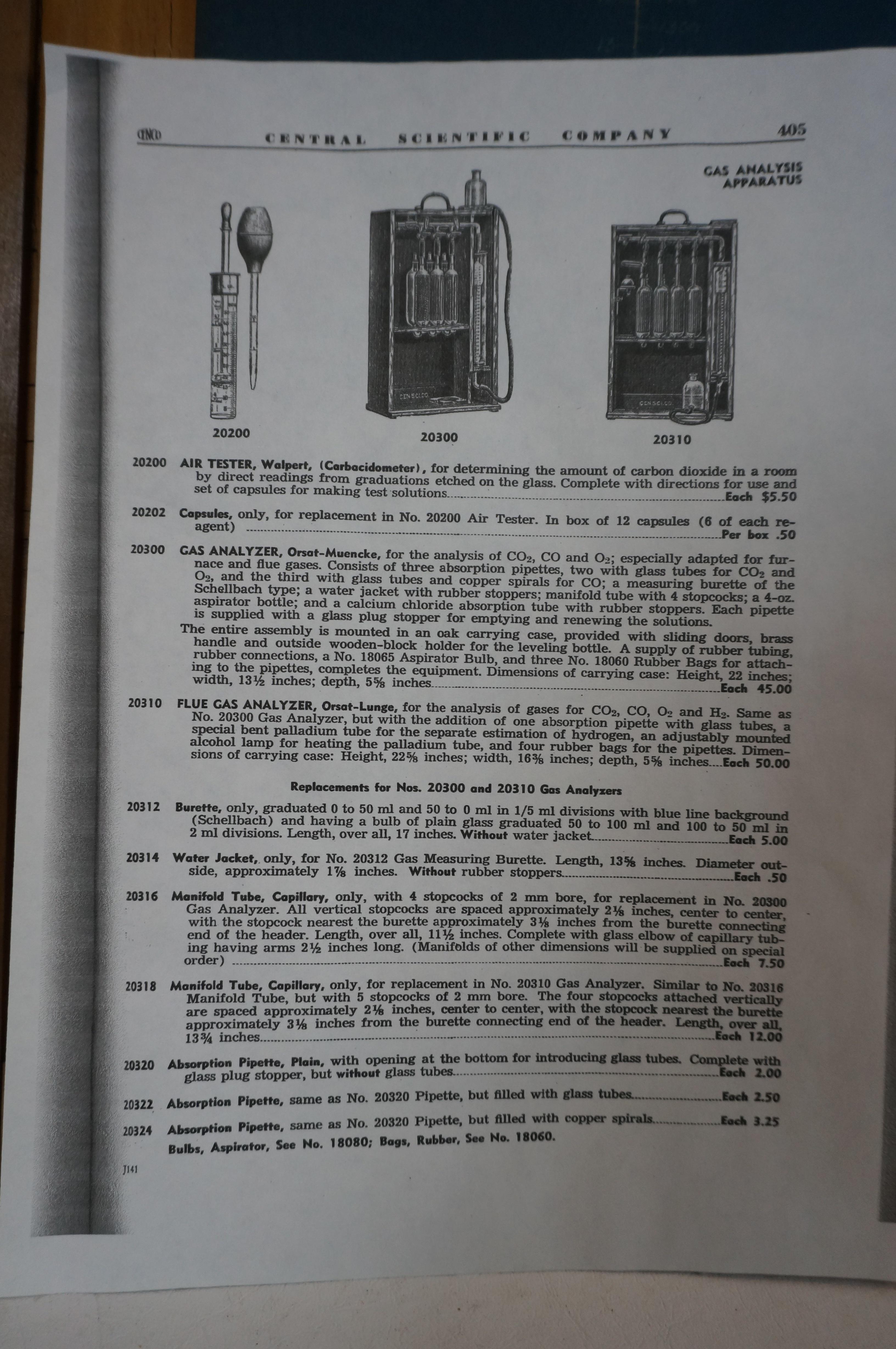 Ancien appareil d'analyseur de gaz Orsat EH Sargent Labratory Precision 21 pouces en vente 7
