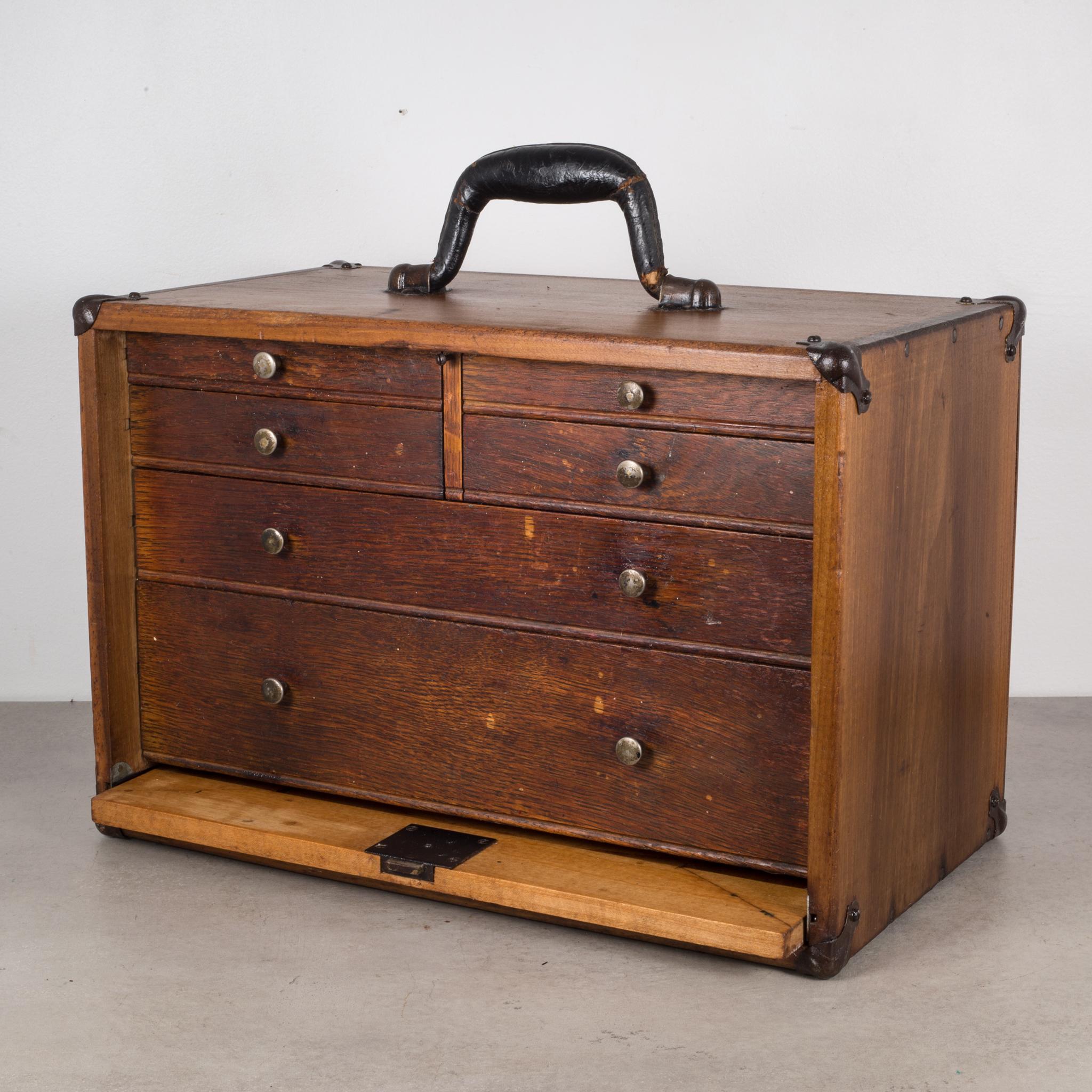 Industrial Antique Eight-Drawer Oak Machinist's Chest, circa 1940