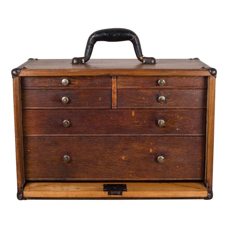 Antique EightDrawer Oak Machinist's Chest, circa 1940 For Sale at 1stDibs