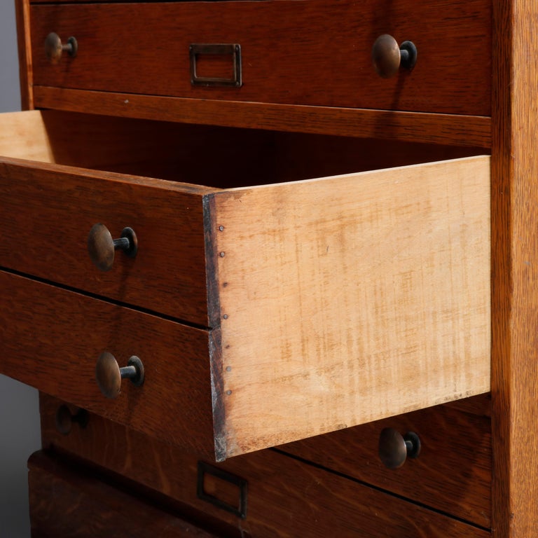 Antique Eight Drawer Oak Map, Art or Print File circa 1910 at