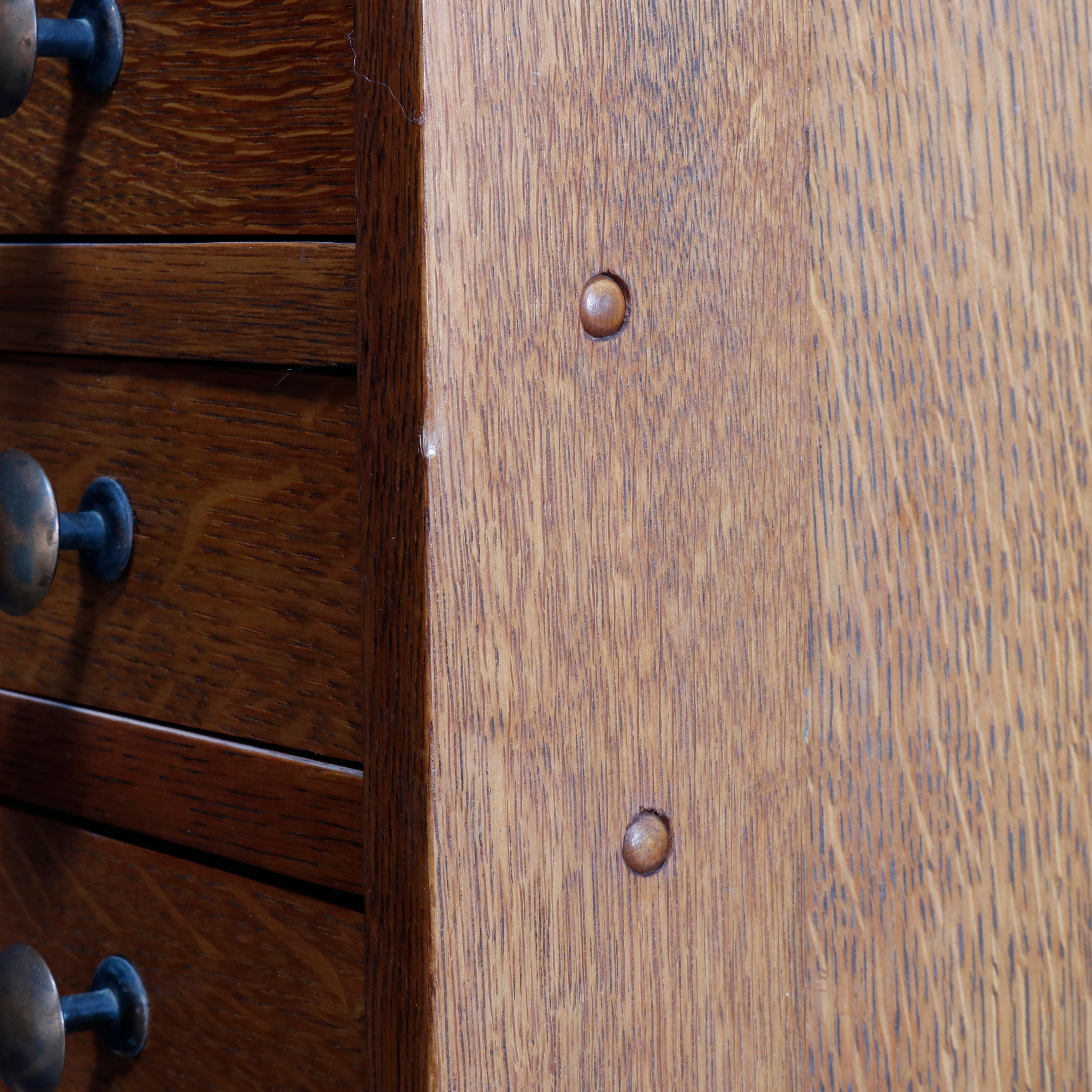 Antique Eight Drawer Oak Map, Art or Print File Cabinet, circa 1910 2