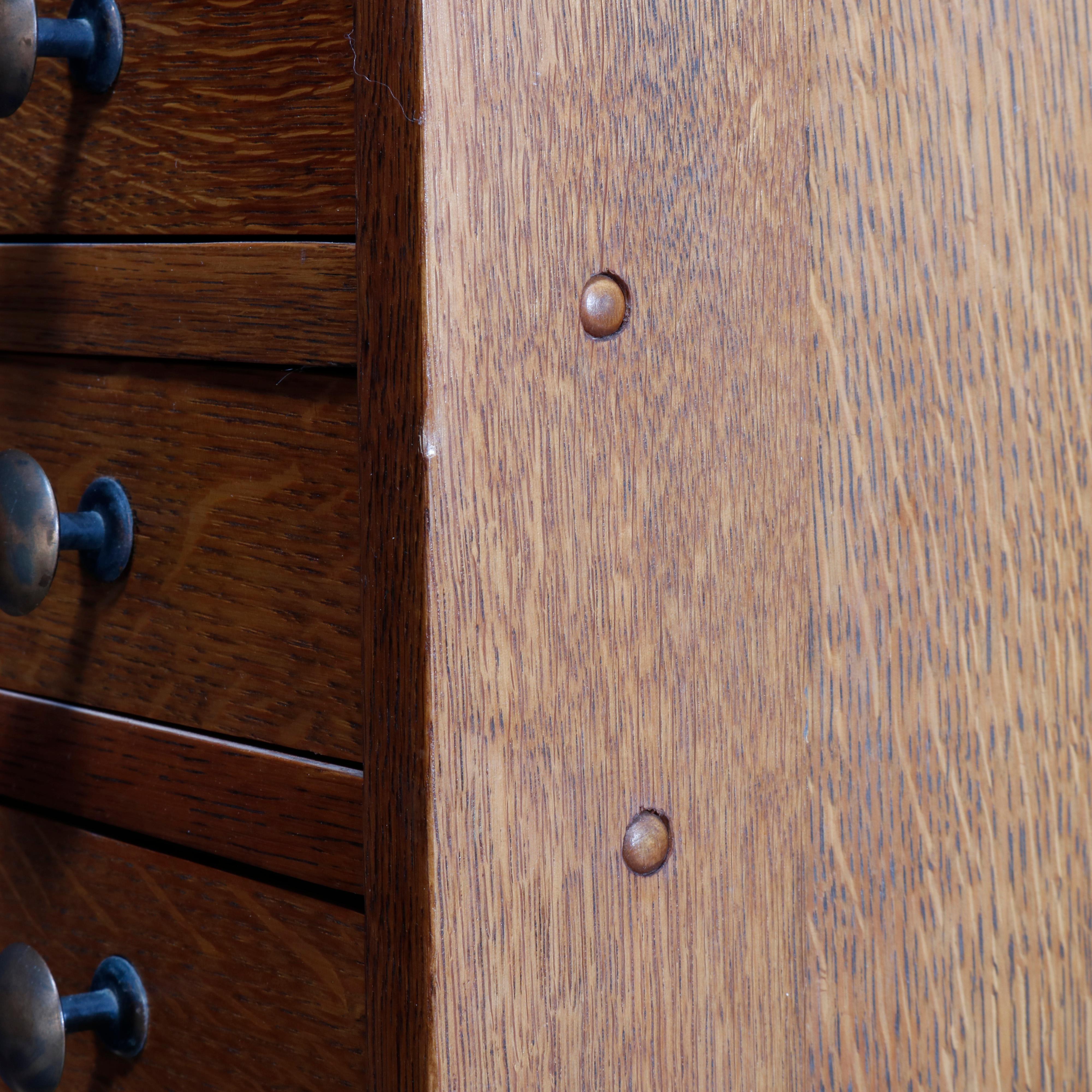 Antique Eight Drawer Oak Map, Art or Print File Cabinet, circa 1910 2