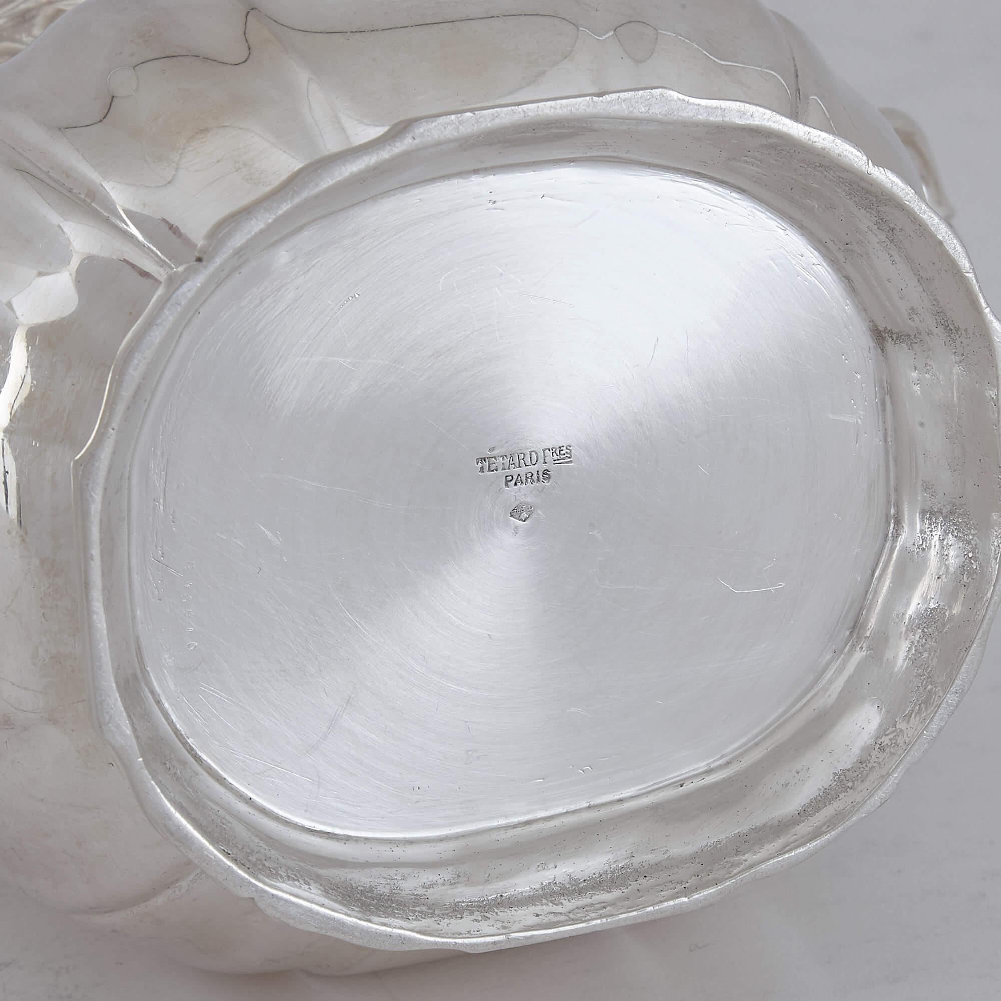 Juego de café y té antiguo de ocho piezas de plata de Tétard en venta 1