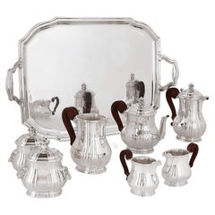 Antique Eight-Piece Silver Coffee and Tea Set by Tétard