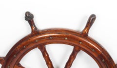 Antique Eight Spoke Mahogany Ships Wheel, 19th Century
