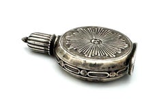 Antique Belle Époque Scent Bottle Miniature Perfume Bottle Silver Sun