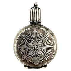 Antique  Belle Époque Scent Bottle Miniature Perfume Bottle Silver Sun