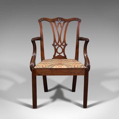 Antique Elbow Chair, English, Carver, After Chippendale, Georgian, Circa 1800