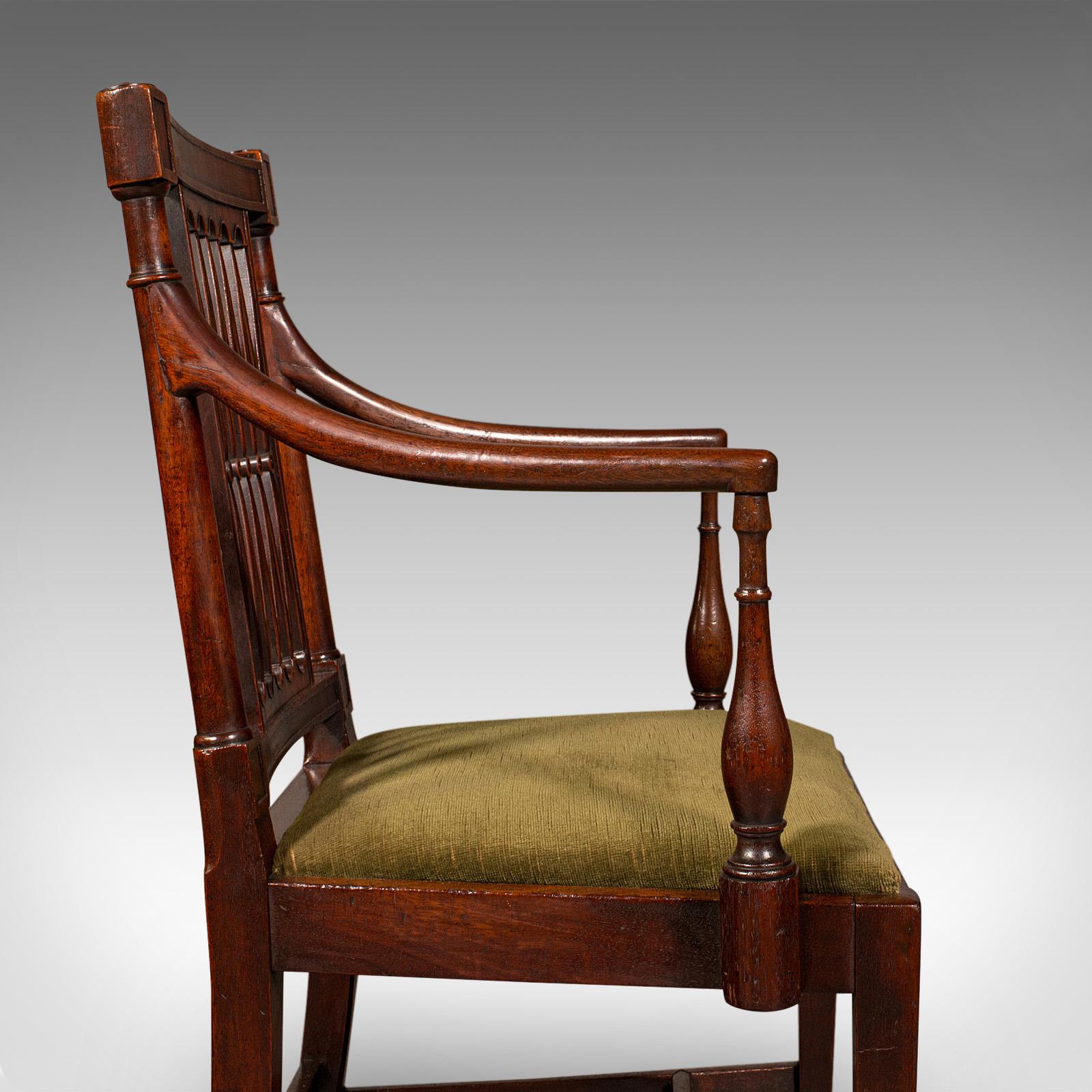 Antique Elbow Chair, English, Carver Seat, After Sheraton, Georgian, Circa 1780 3