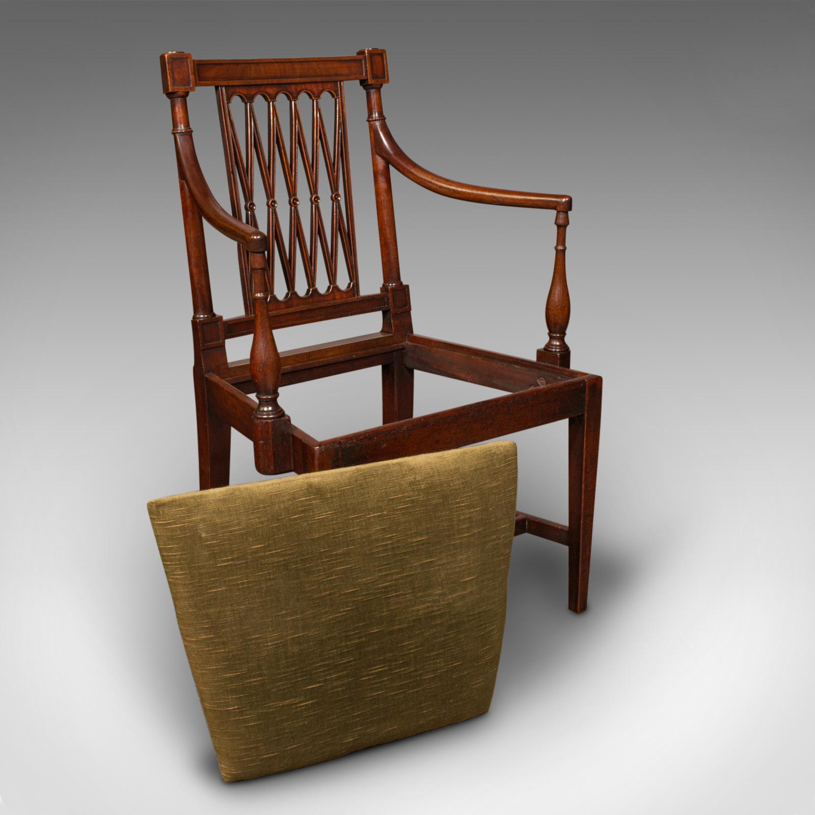 Antique Elbow Chair, English, Carver Seat, After Sheraton, Georgian, Circa 1780 4