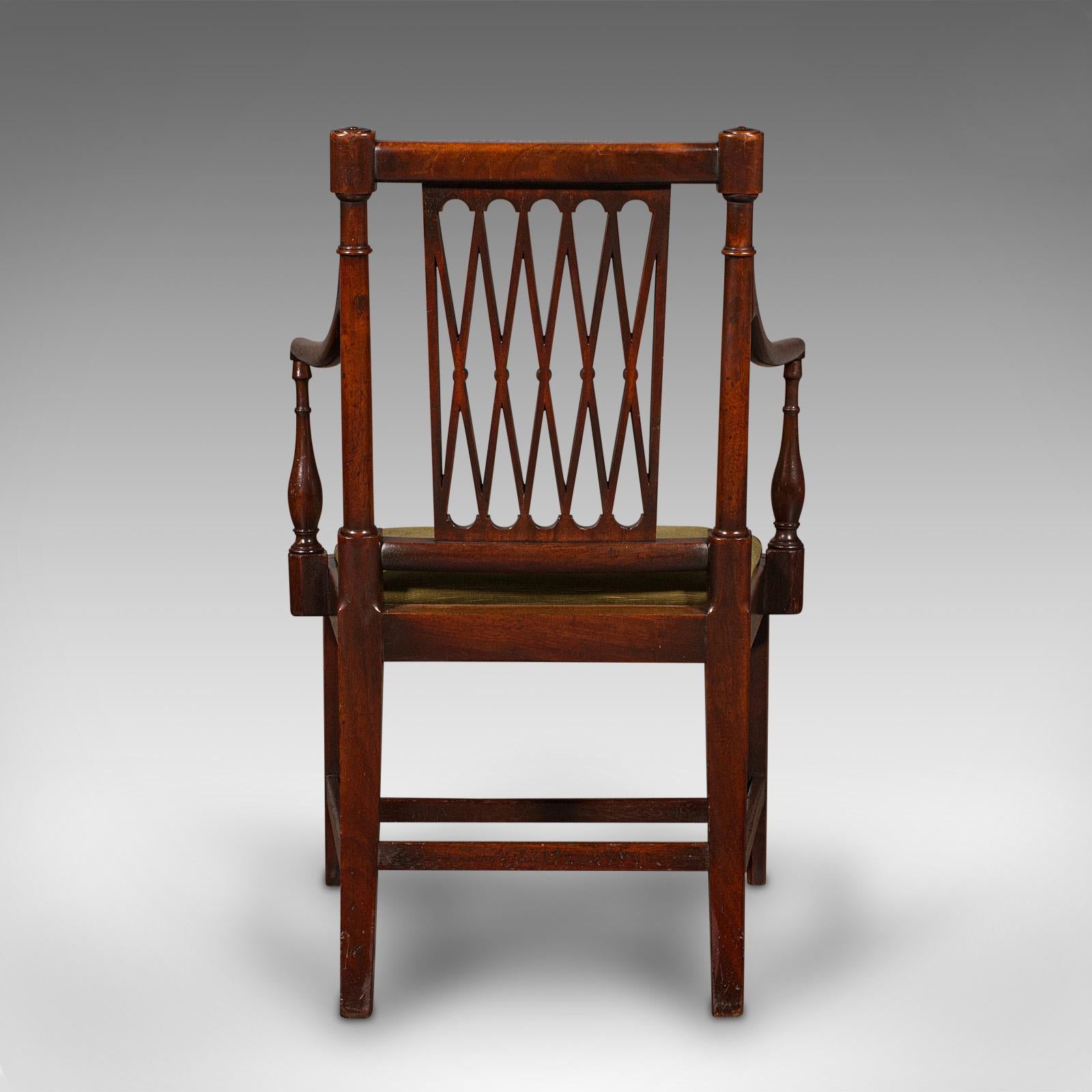 Antique Elbow Chair, English, Carver Seat, After Sheraton, Georgian, Circa 1780 In Good Condition In Hele, Devon, GB
