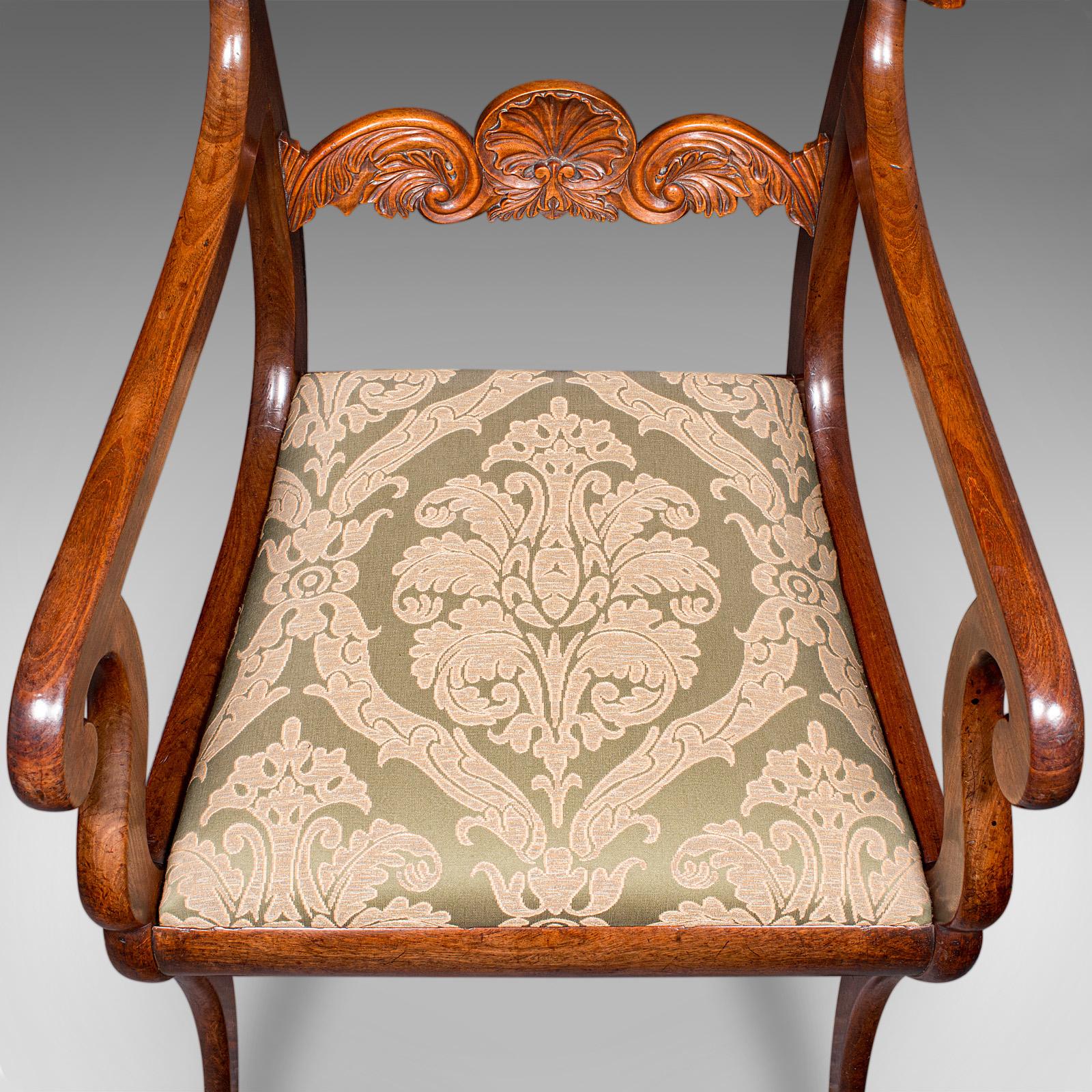 Silla Codo Antigua, Asiento Salón Inglés, Estudio, Sillón Dormitorio, Regencia en venta 4