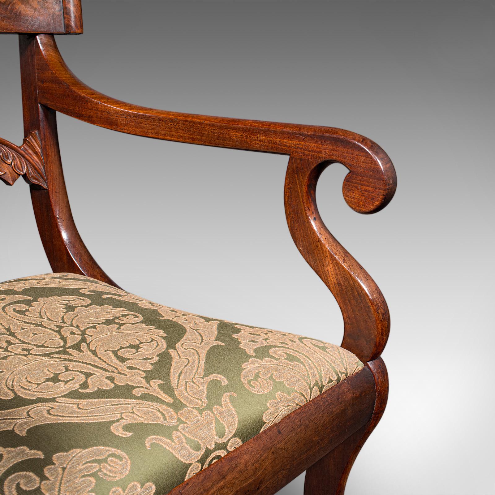 Silla Codo Antigua, Asiento Salón Inglés, Estudio, Sillón Dormitorio, Regencia en venta 6