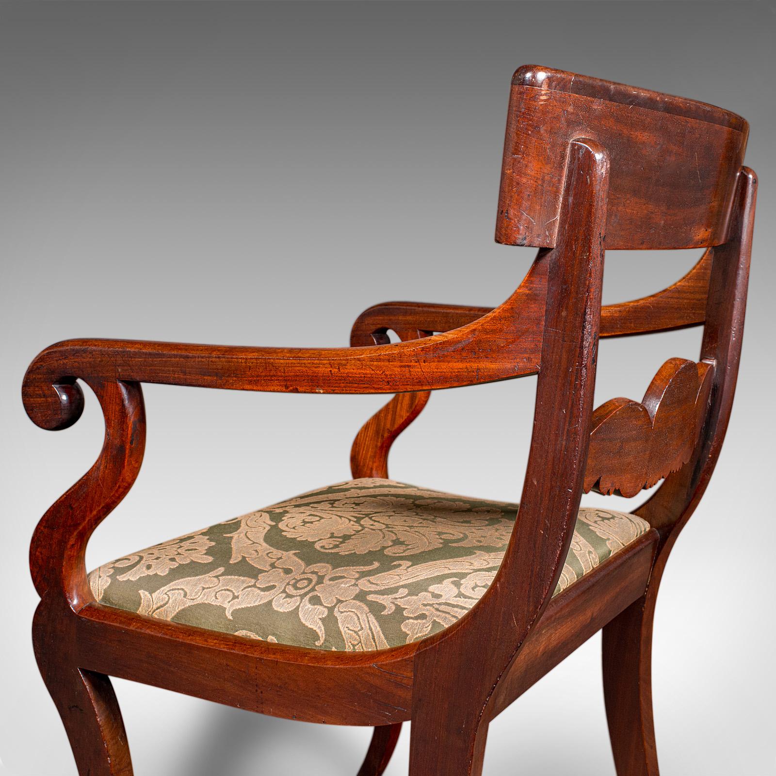 Silla Codo Antigua, Asiento Salón Inglés, Estudio, Sillón Dormitorio, Regencia en venta 7