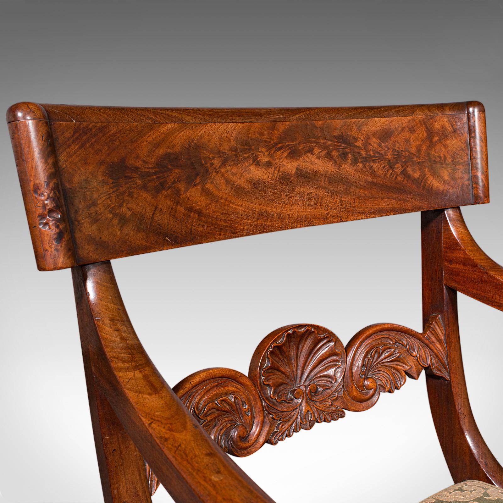 Silla Codo Antigua, Asiento Salón Inglés, Estudio, Sillón Dormitorio, Regencia en venta 2