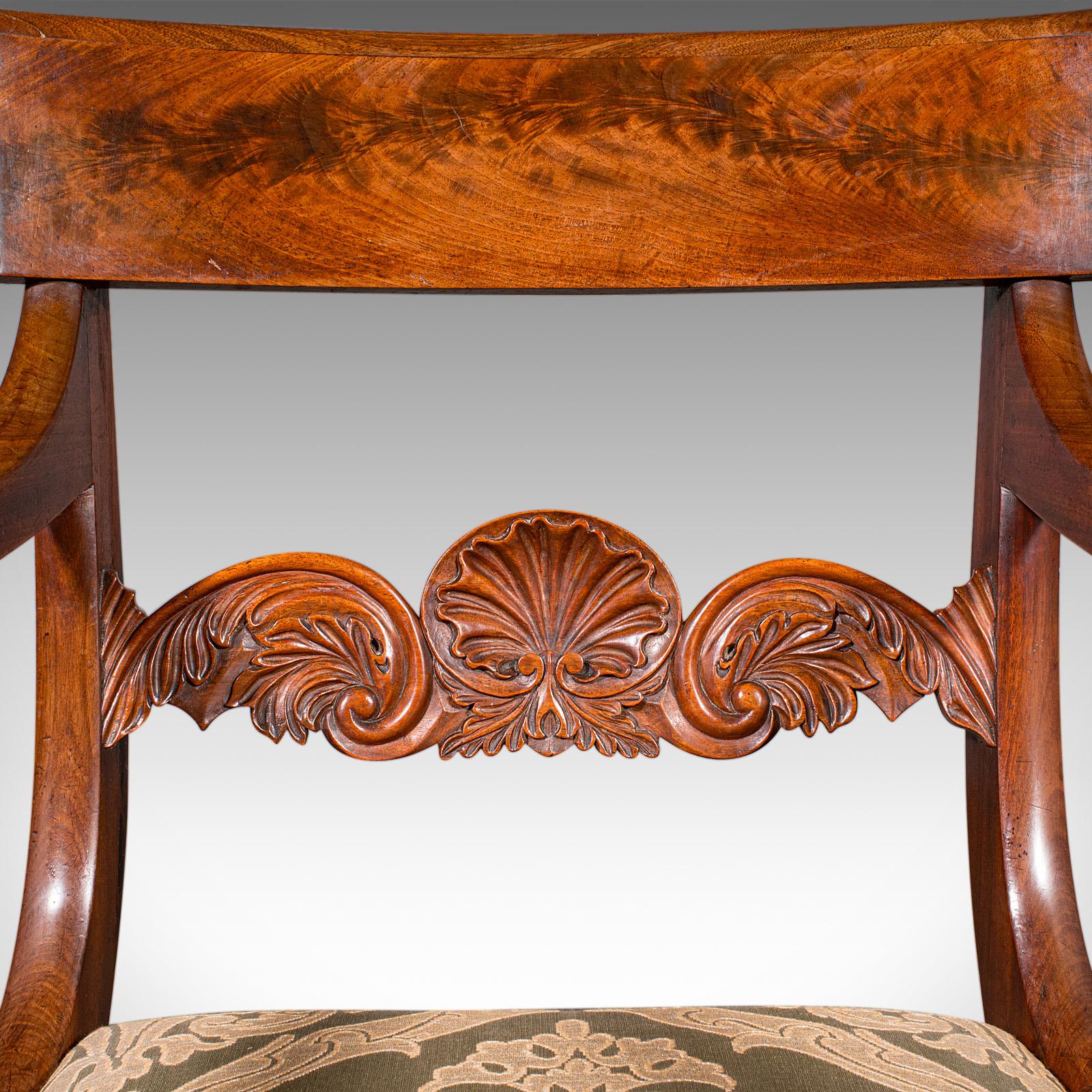 Silla Codo Antigua, Asiento Salón Inglés, Estudio, Sillón Dormitorio, Regencia en venta 3