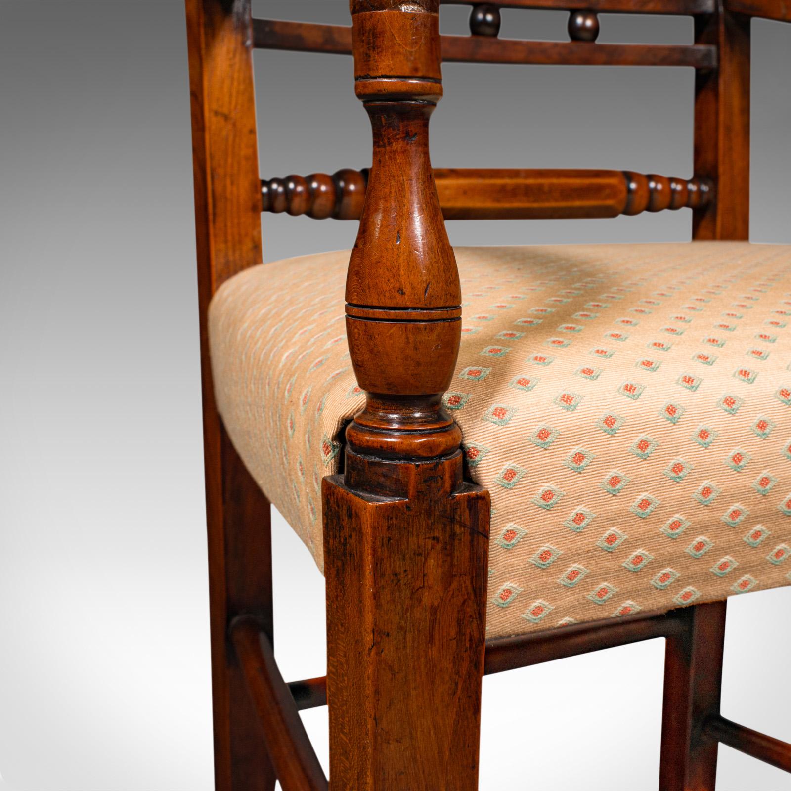 Antique Elbow Chair, English, Fruitwood, Office, Desk Seat, Victorian, C.1870 For Sale 5