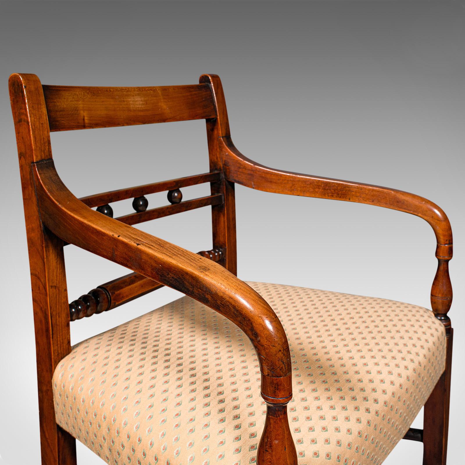 Antique Elbow Chair, English, Fruitwood, Office, Desk Seat, Victorian, C.1870 For Sale 3
