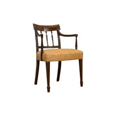 Antique Elbow Chair:: English:: Mahogany:: Armchair:: Sheraton Overtones:: Regency