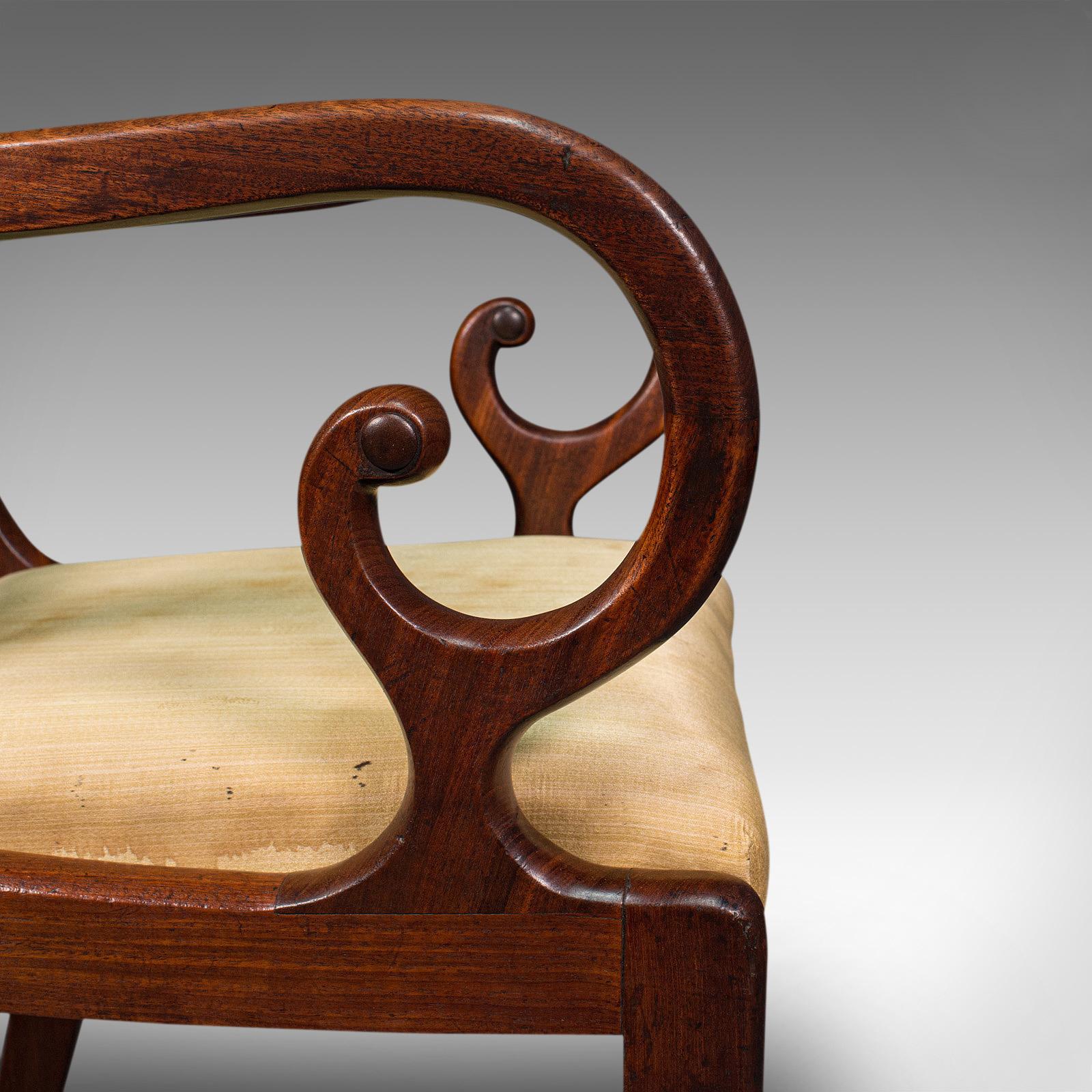 Antique Elbow Chair, English, Mahogany, Carver, Drop in Seat, Regency, C.1820 6