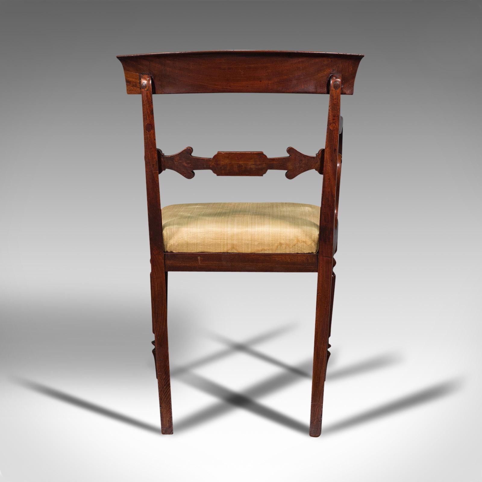 Antique Elbow Chair, English, Mahogany, Carver, Drop in Seat, Regency, C.1820 1