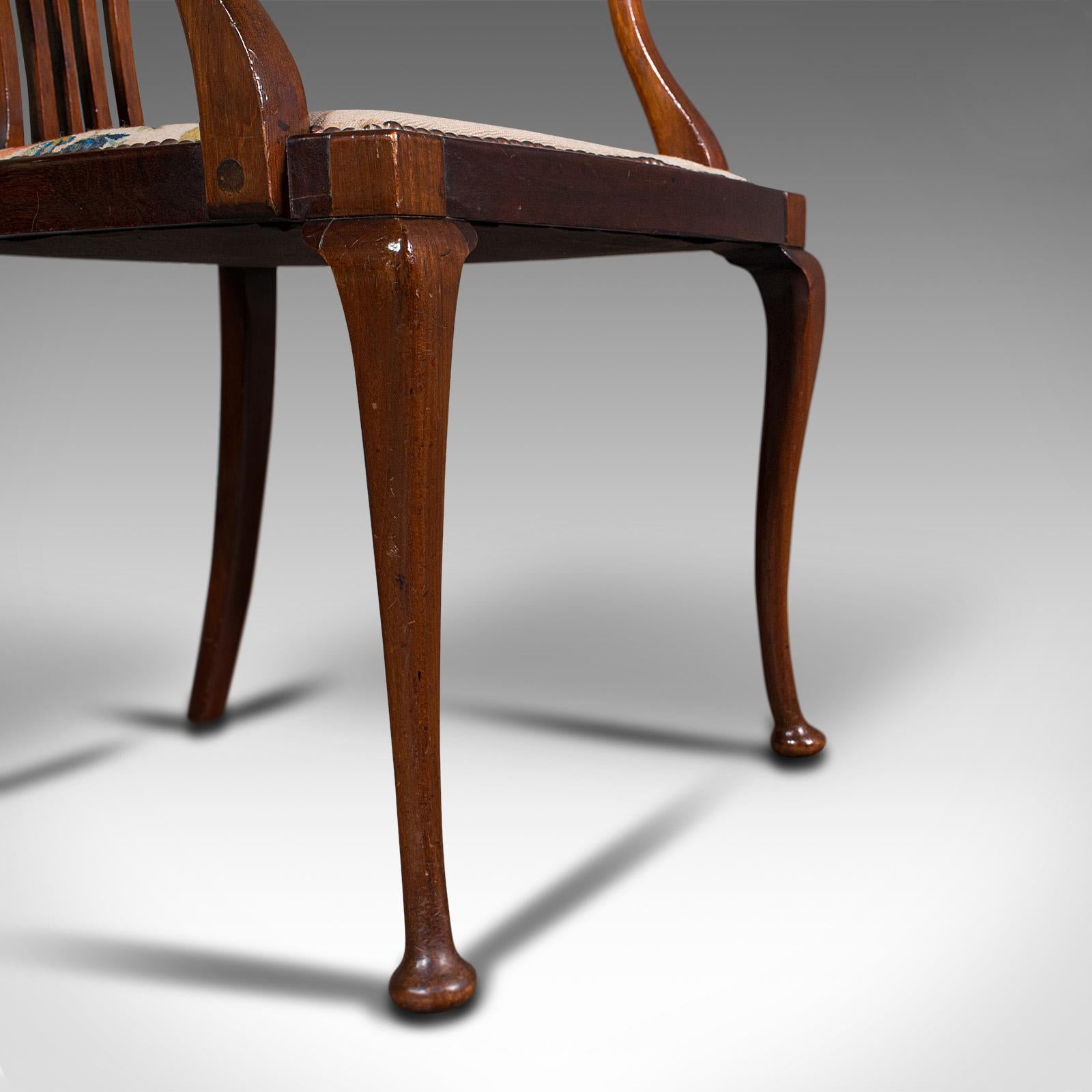 Antique Elbow Chair, English, Occasional, Art Nouveau, Libertyesque, Victorian 5
