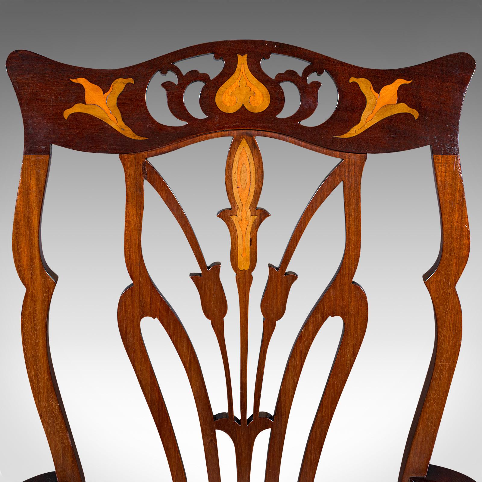 Antique Elbow Chair, English, Occasional, Art Nouveau, Libertyesque, Victorian 2