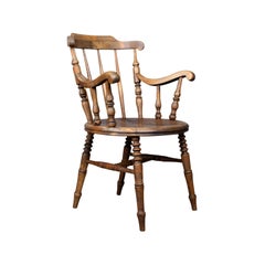 Antique Elbow Chair, English, Victorian, Country Kitchen, Armchair, circa 1900