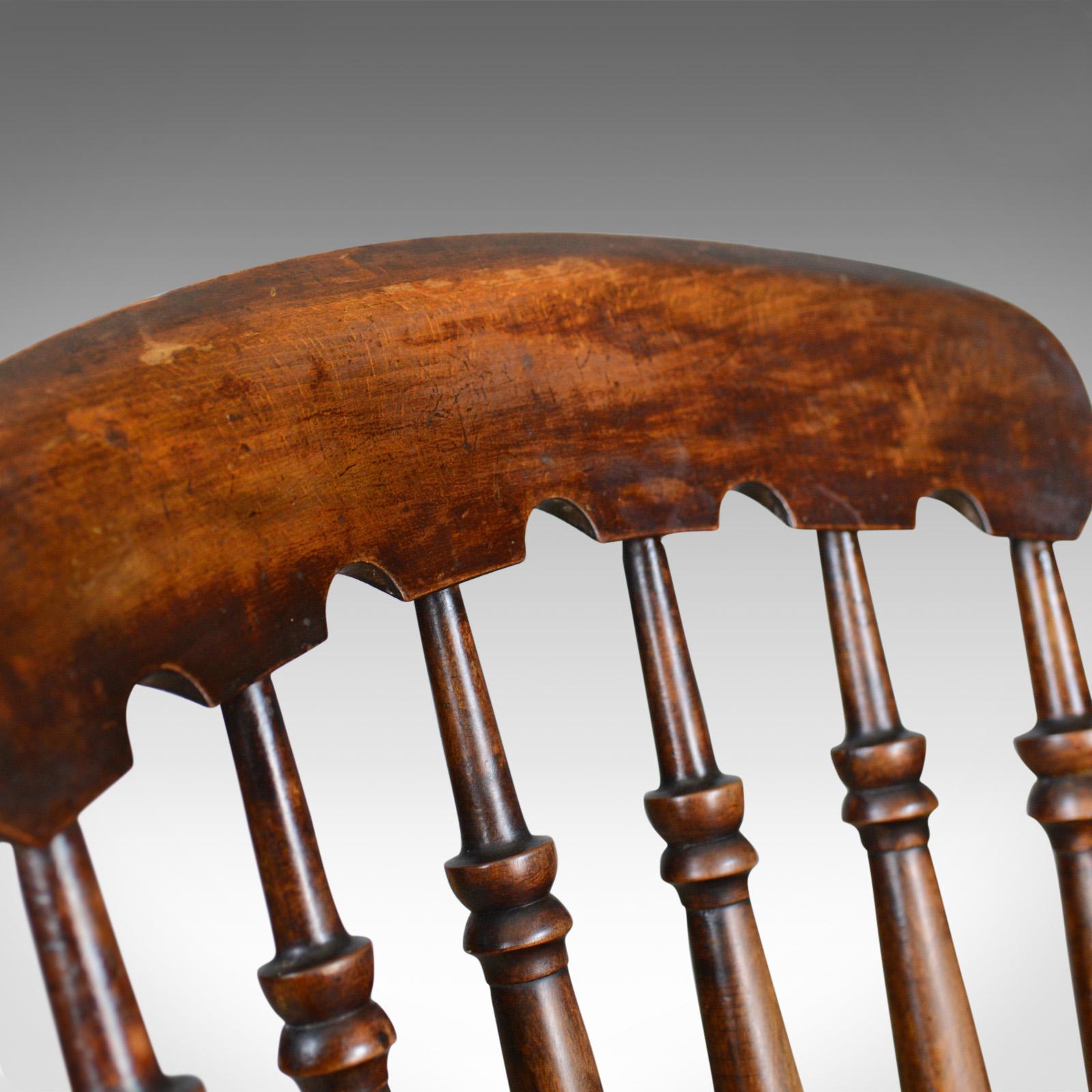 Antique Elbow Chair, English, Victorian, Stick Back Windsor, Elm, circa 1880 In Good Condition In Hele, Devon, GB