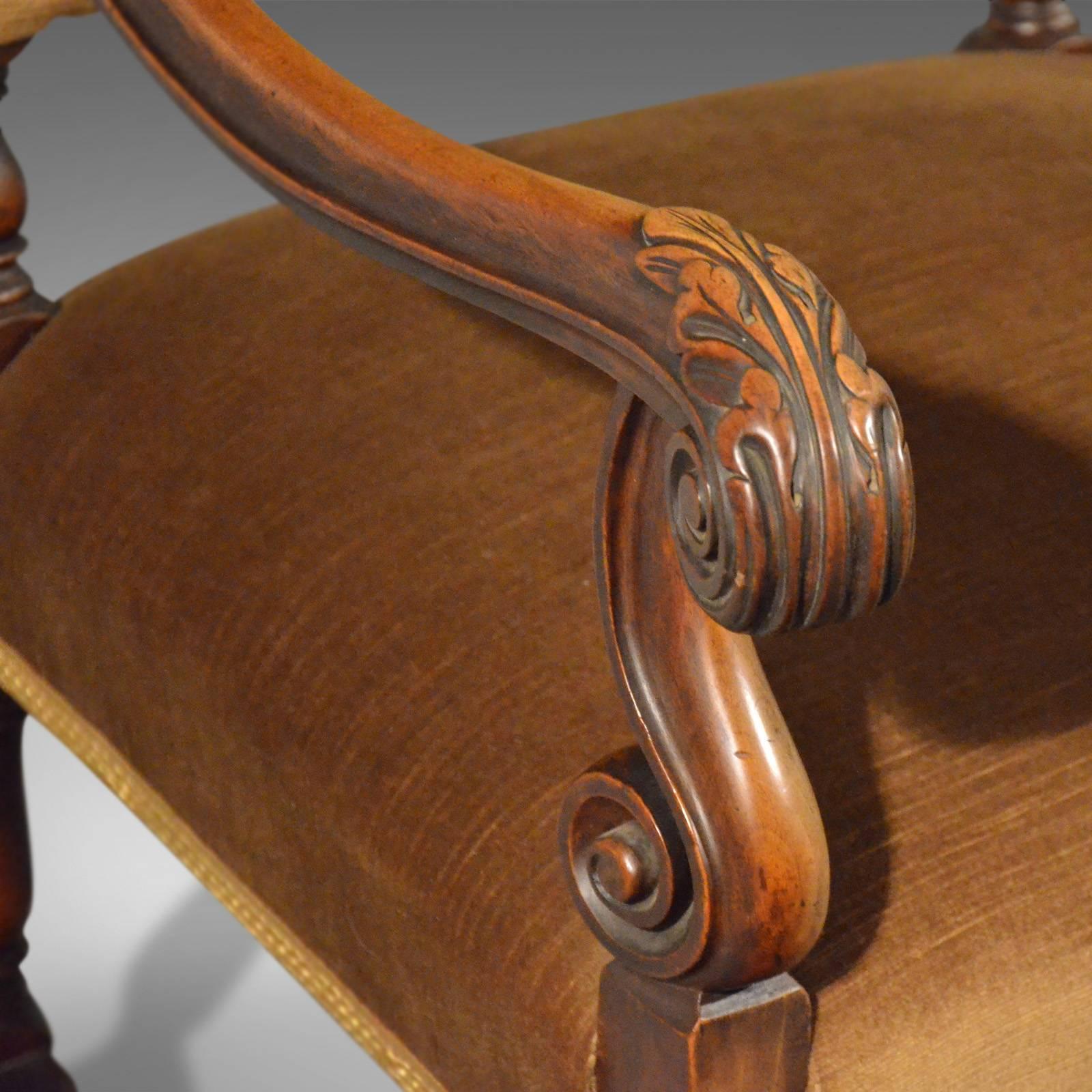 Antique Elbow Chair English Walnut Armchair Victorian, circa 1880 2