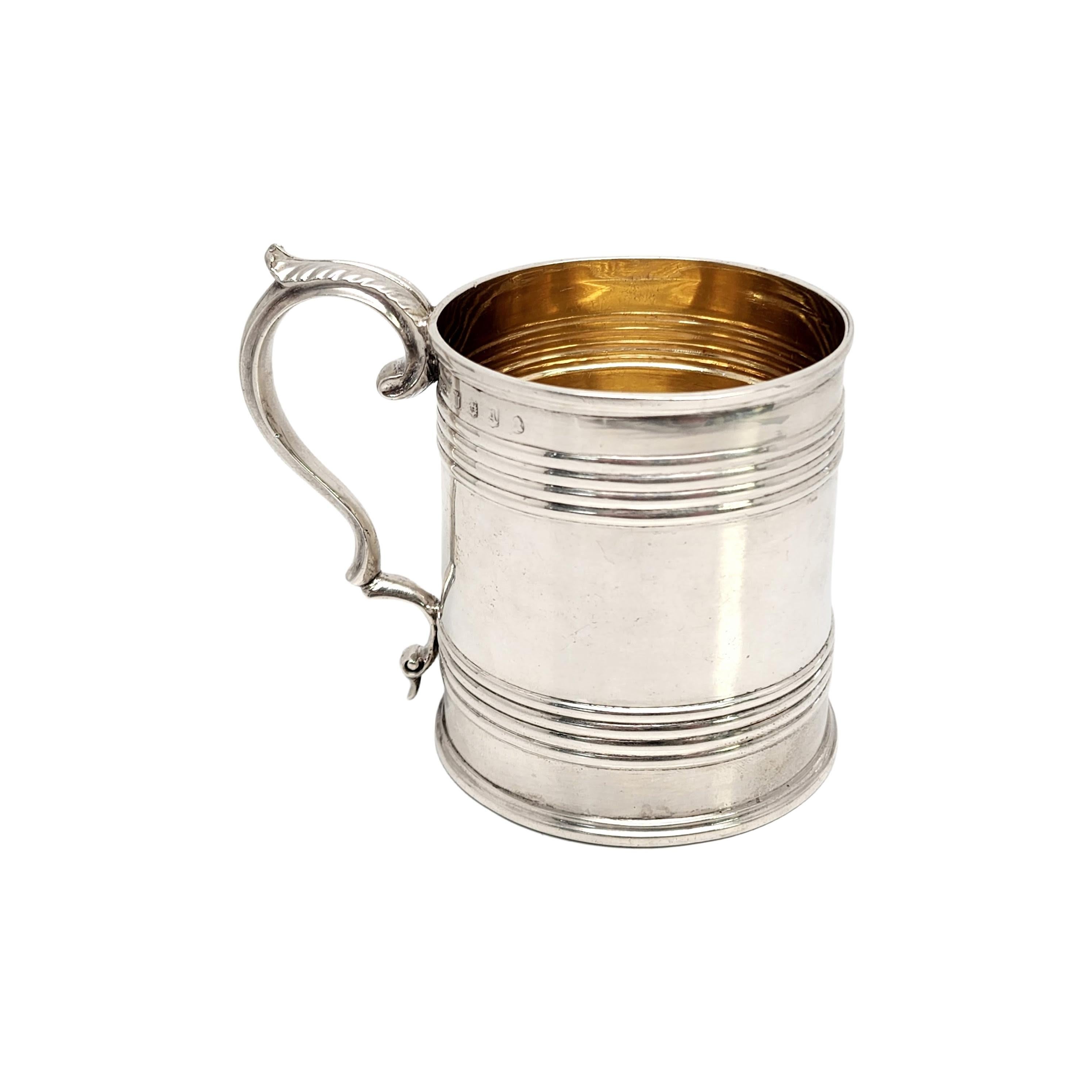 Women's or Men's Antique Elder & Co. Edinburgh Scotland Sterling Silver Gold Wash Interior Cup For Sale
