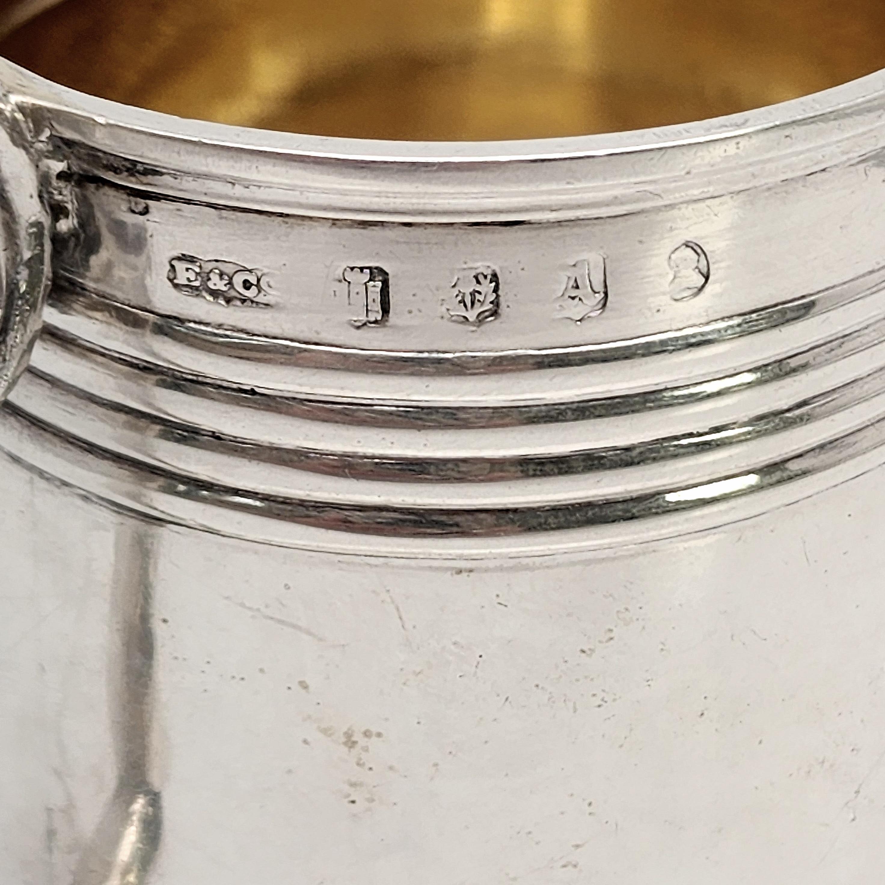 Antique Elder & Co. Edinburgh Scotland Sterling Silver Gold Wash Interior Cup For Sale 4