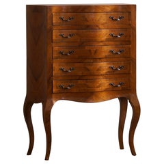 Antique Elegant Danish Chiffonier With Cabriole Legs in Lemon Tree, 19th Century