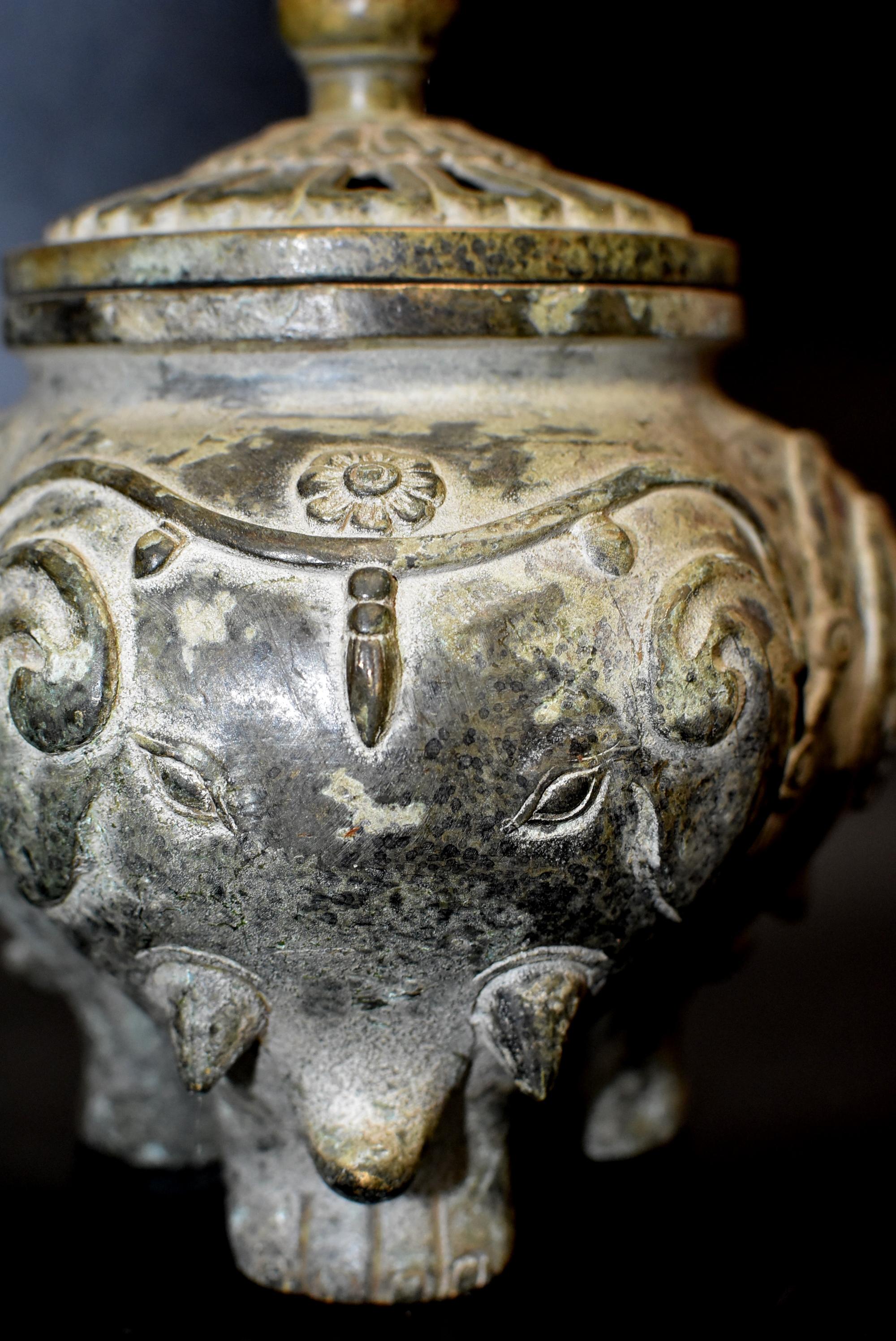 Elephant Bronze Incense Burner 2