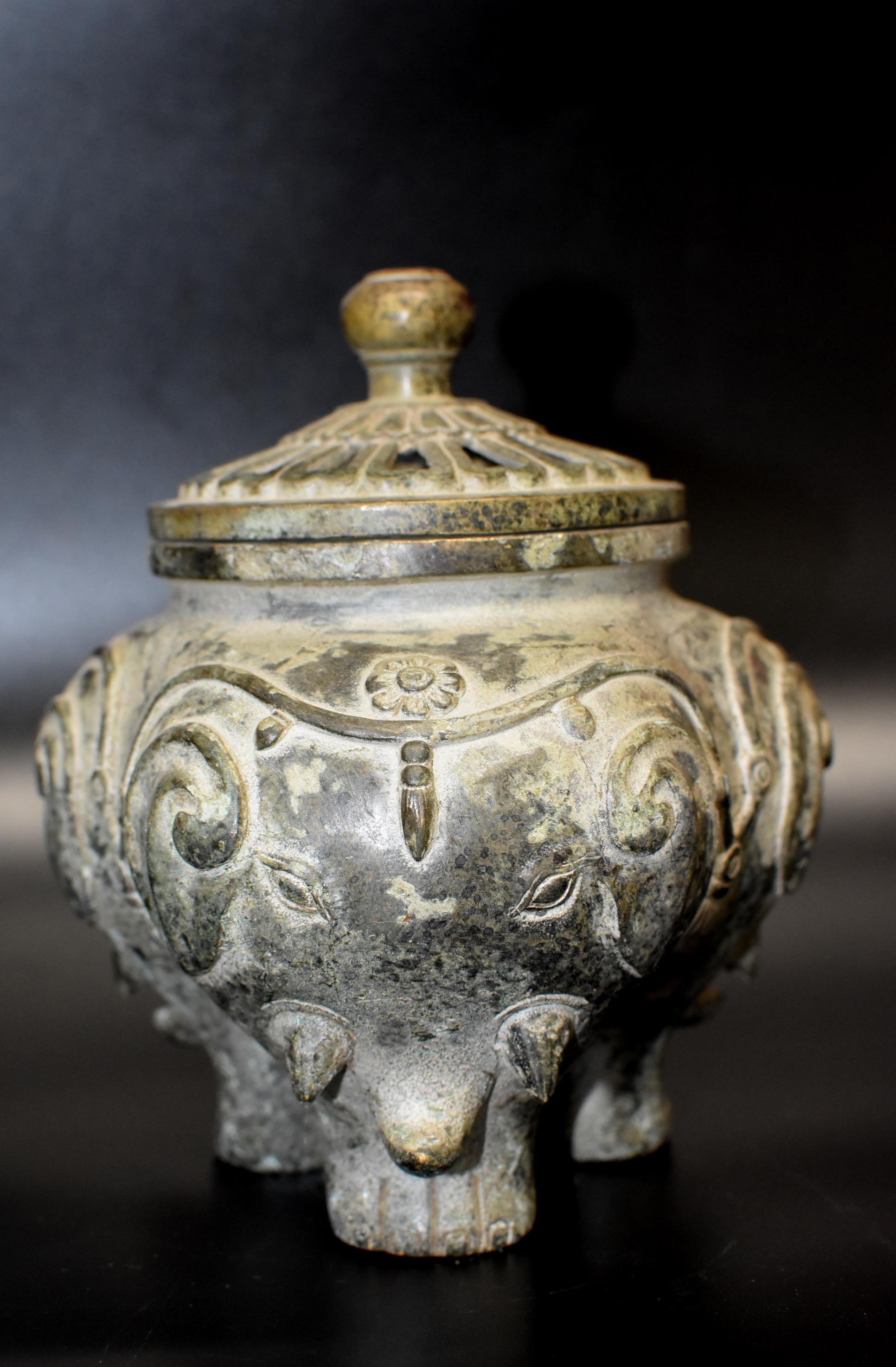 Elephant Bronze Incense Burner 3