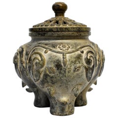 Elephant Bronze Incense Burner