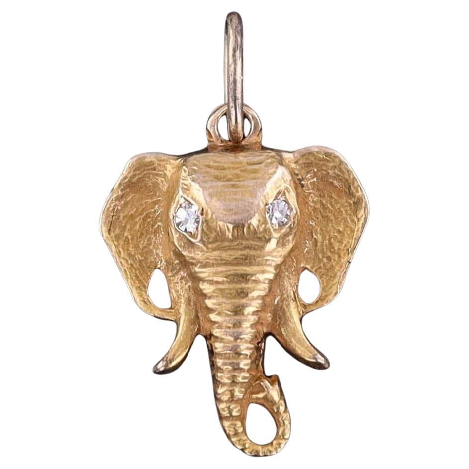 Antique Elephant Charm of 10k Gold