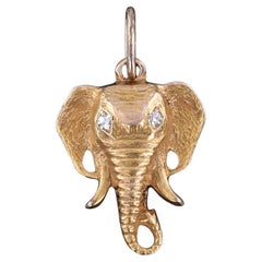 Encanto Elefante Antiguo de Oro de 10k