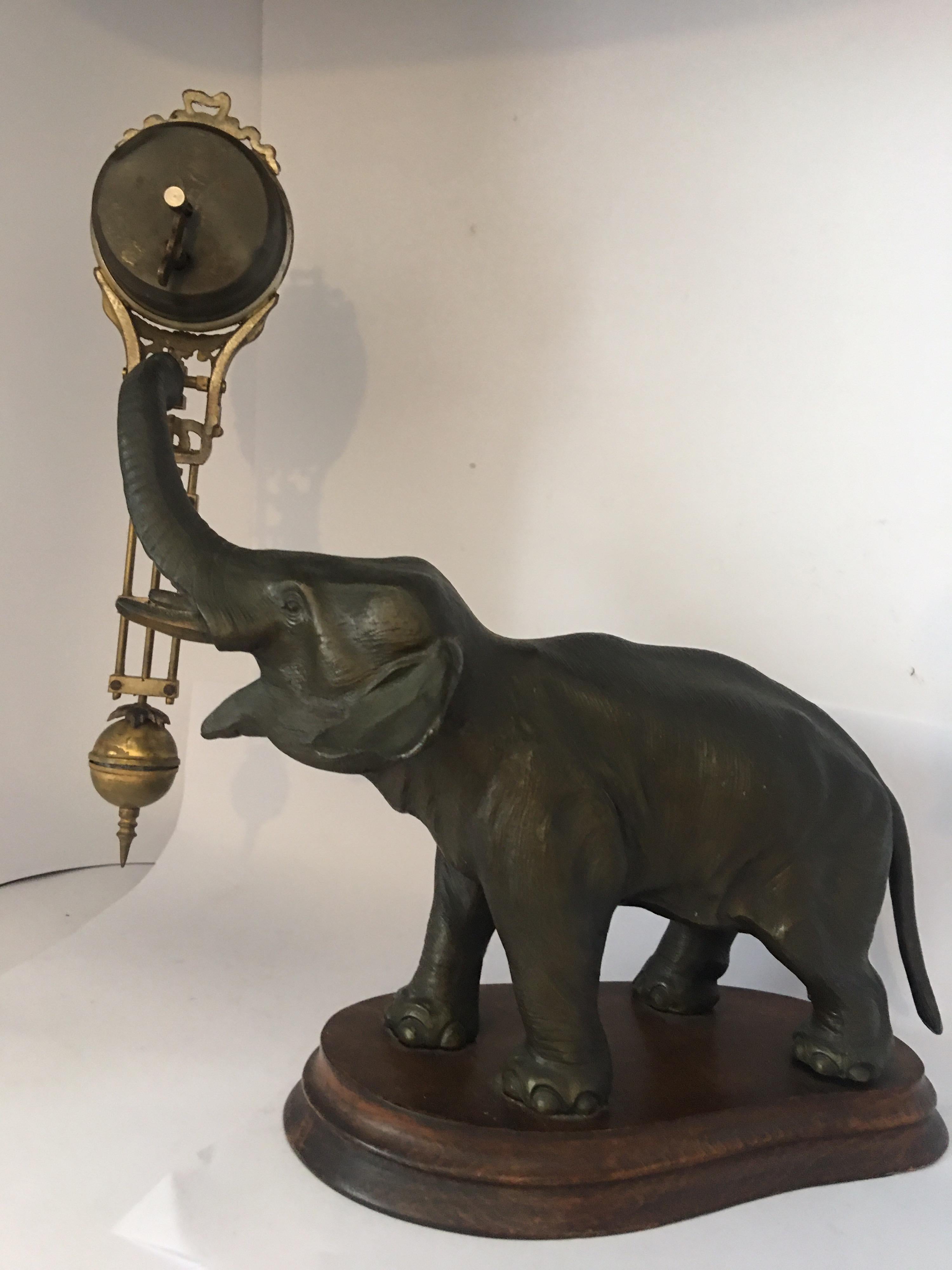 Antique Elephant Novelty Swinging Clock by Junghans For Sale 2