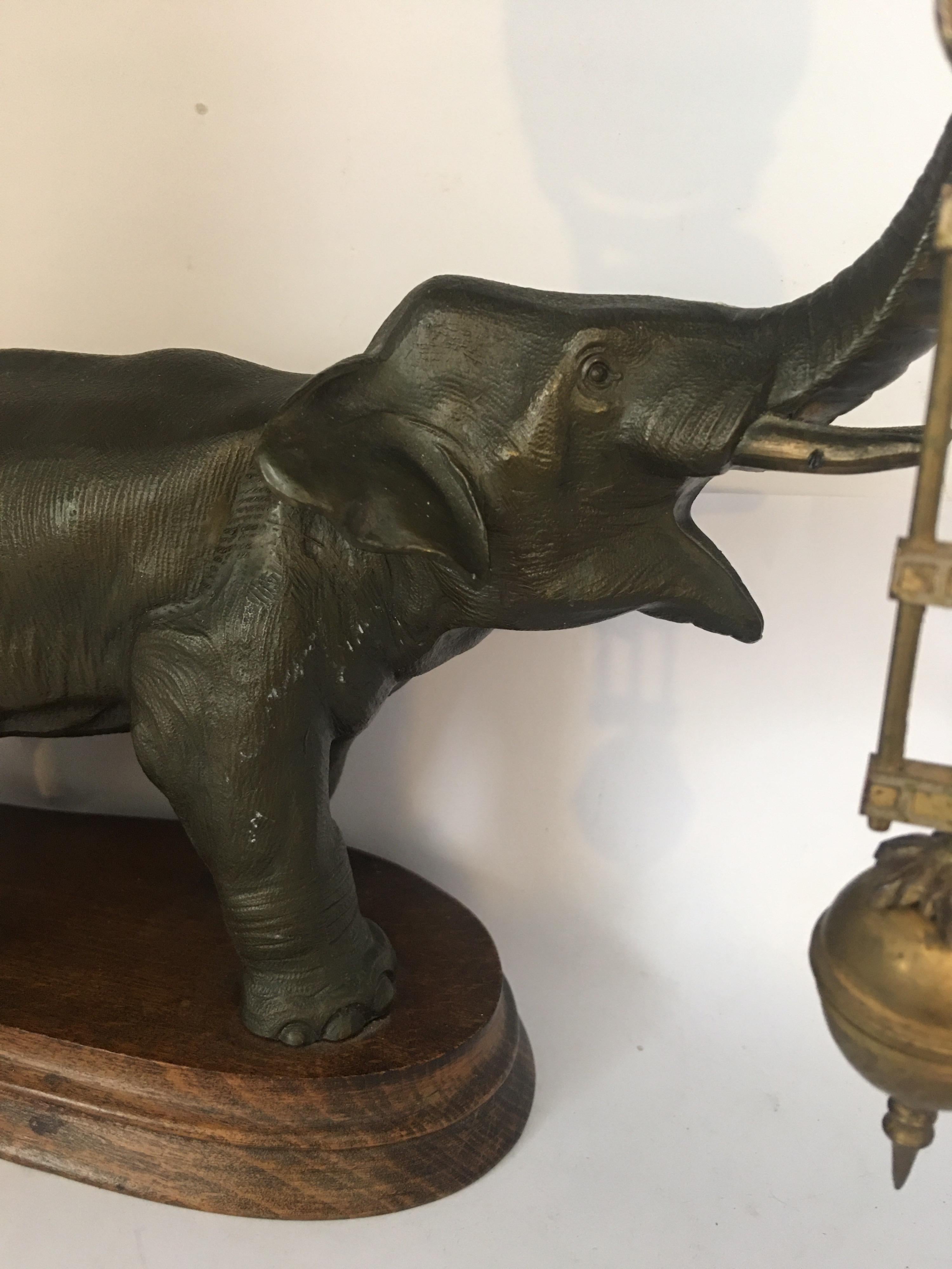Antique Elephant Novelty Swinging Clock by Junghans For Sale 3