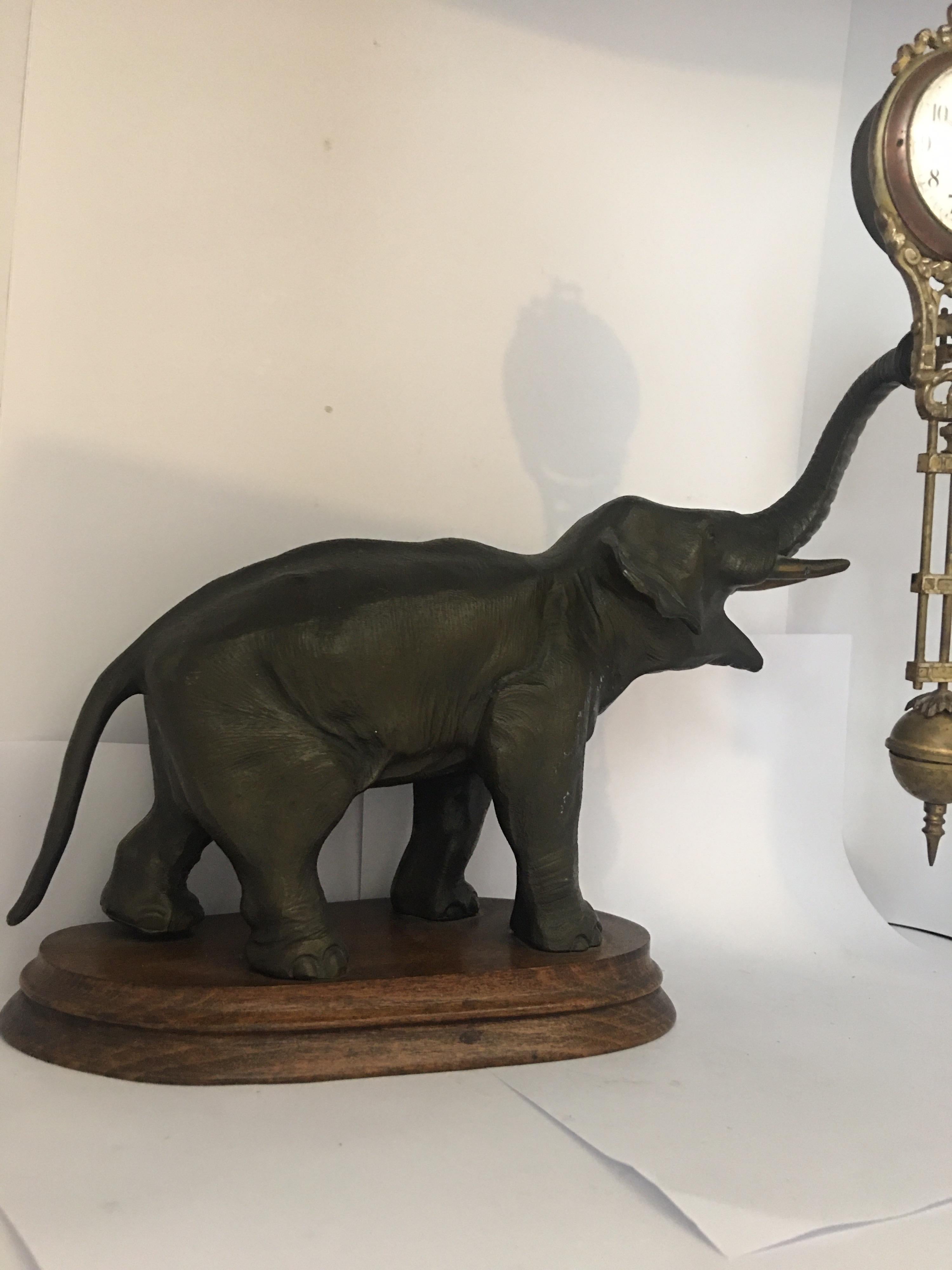 Antique Elephant Novelty Swinging Clock by Junghans For Sale 5