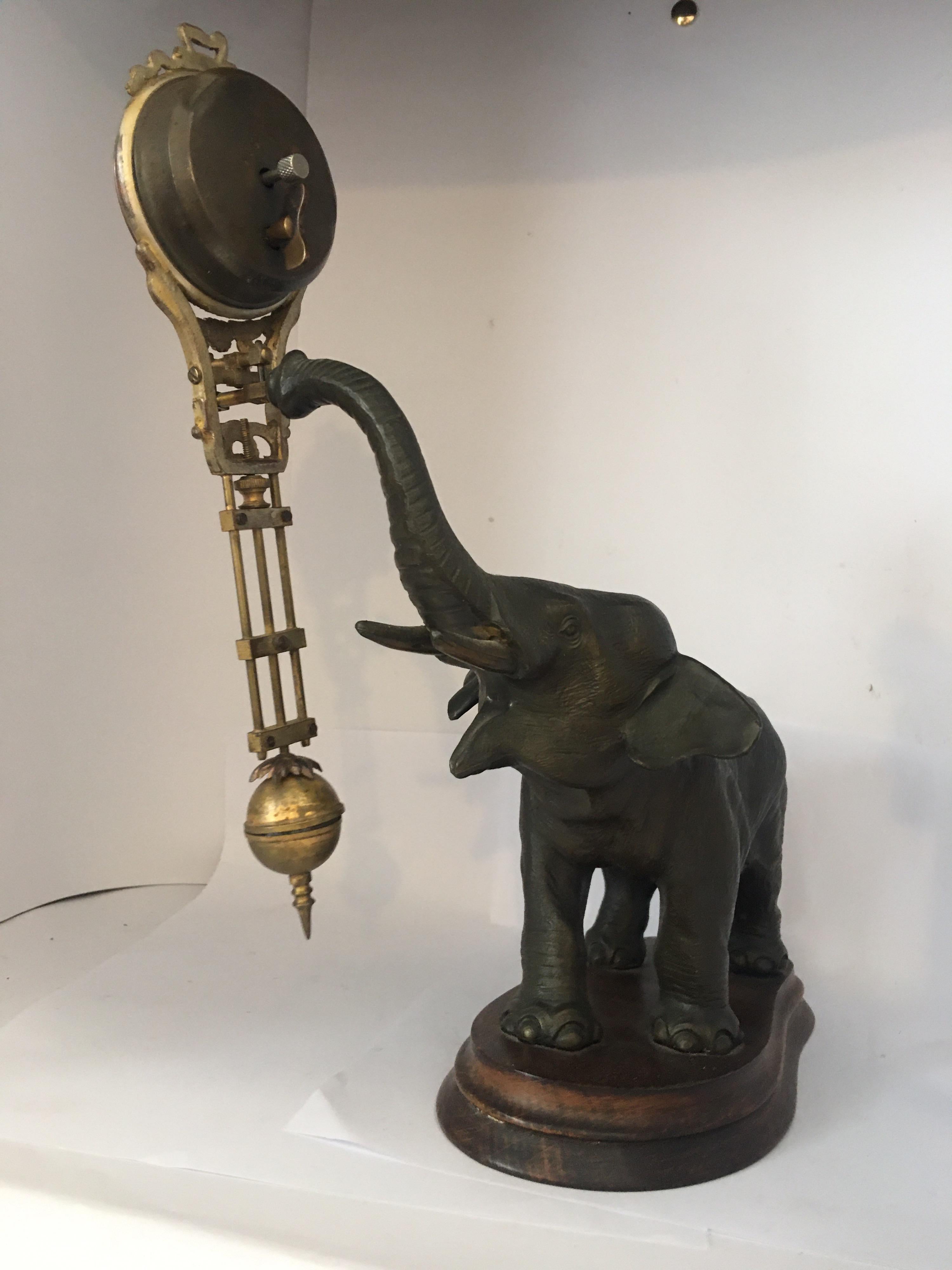 Antique Elephant Novelty Swinging Clock by Junghans For Sale 7