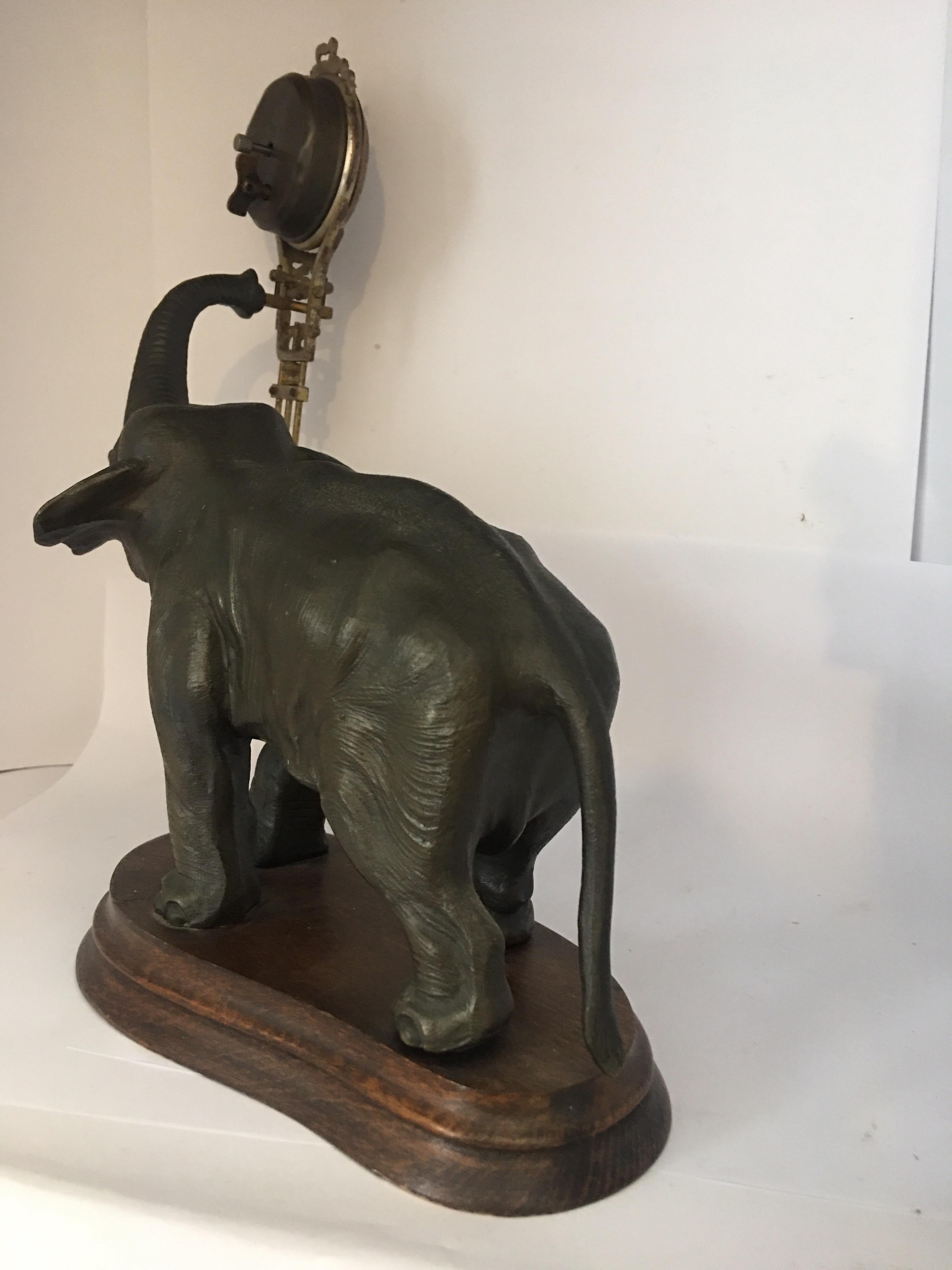 German Antique Elephant Novelty Swinging Clock by Junghans For Sale